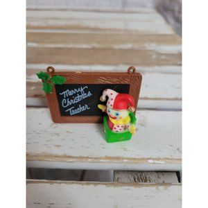 Enesco teacher chalkboard Jack in the box ornament vintage Xmas‎ holiday tree
